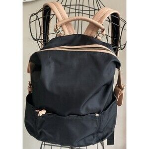 Tommy Bahama Backpack Laptop Sleeve Nylon Black & Tan EUC